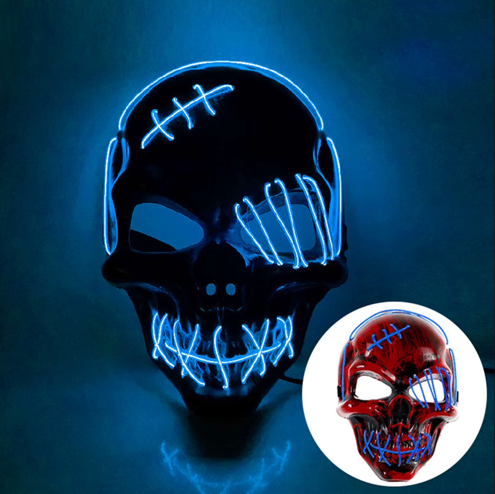 One-Eyed Luminous Mask Halloween Horror Mask Neon Lights