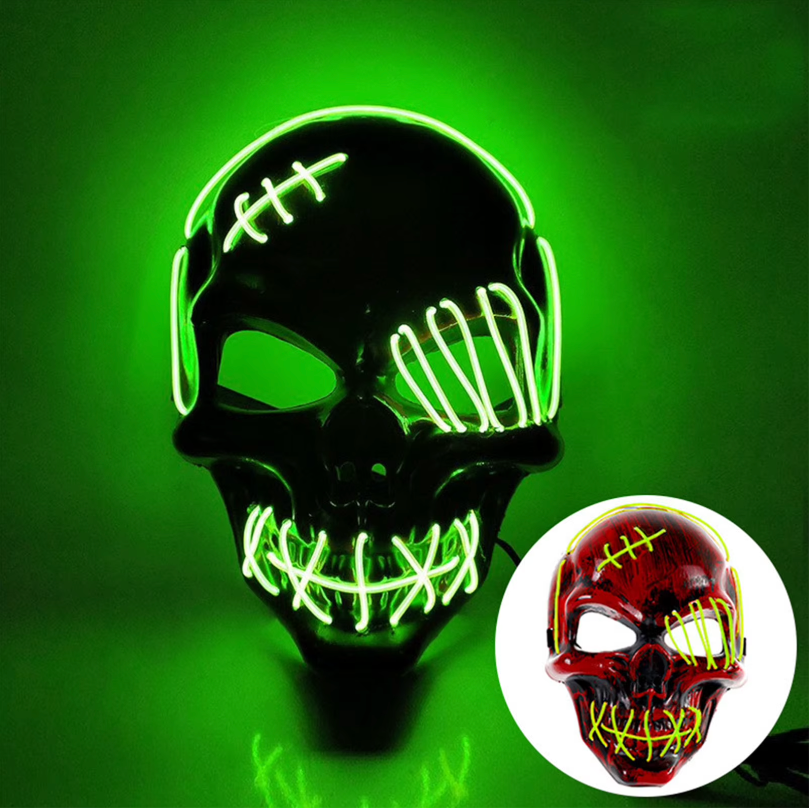 One-Eyed Luminous Mask Halloween Horror Mask Neon Lights