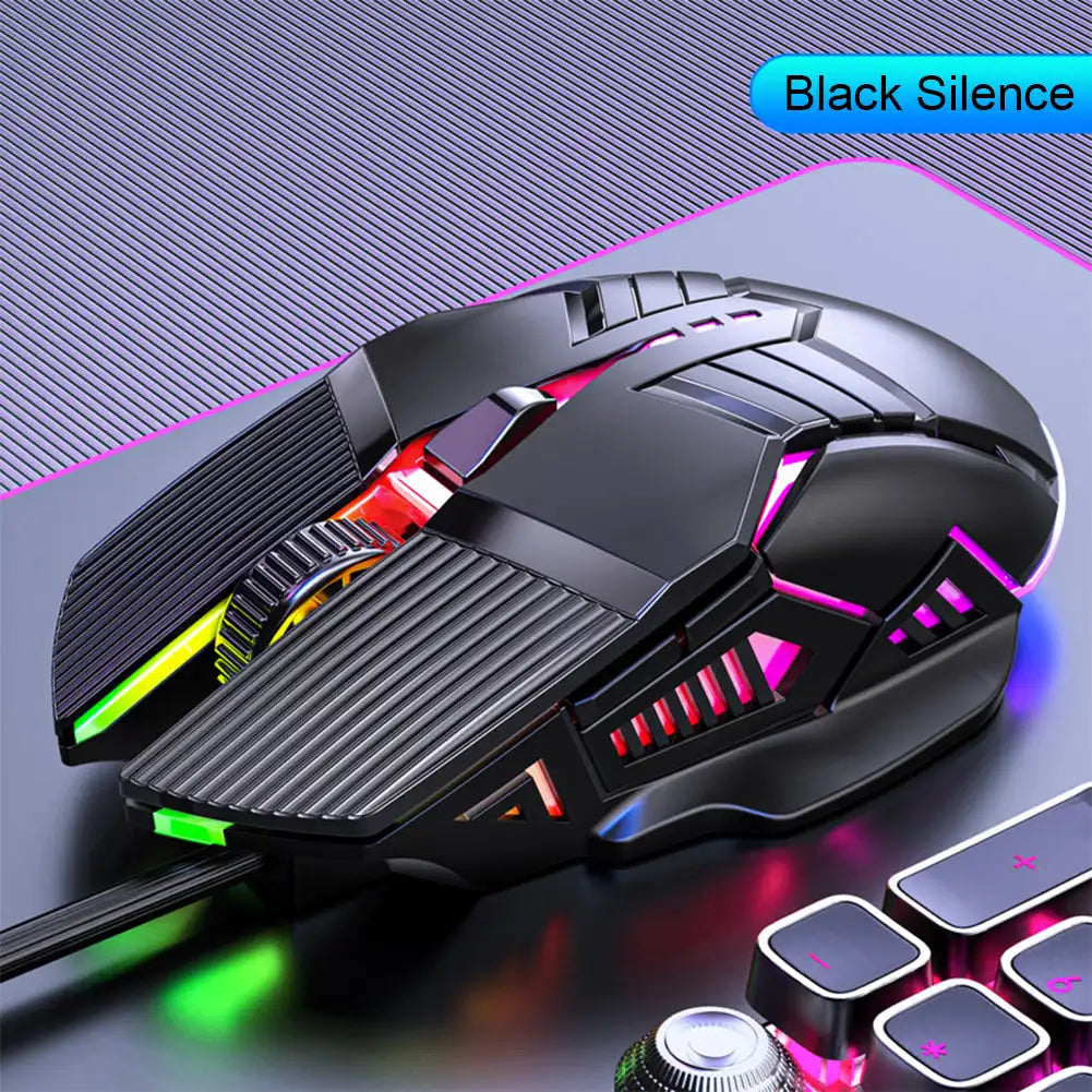 Wired Gaming Mouse RGB 6 Button LED Silent E-Sports Mice